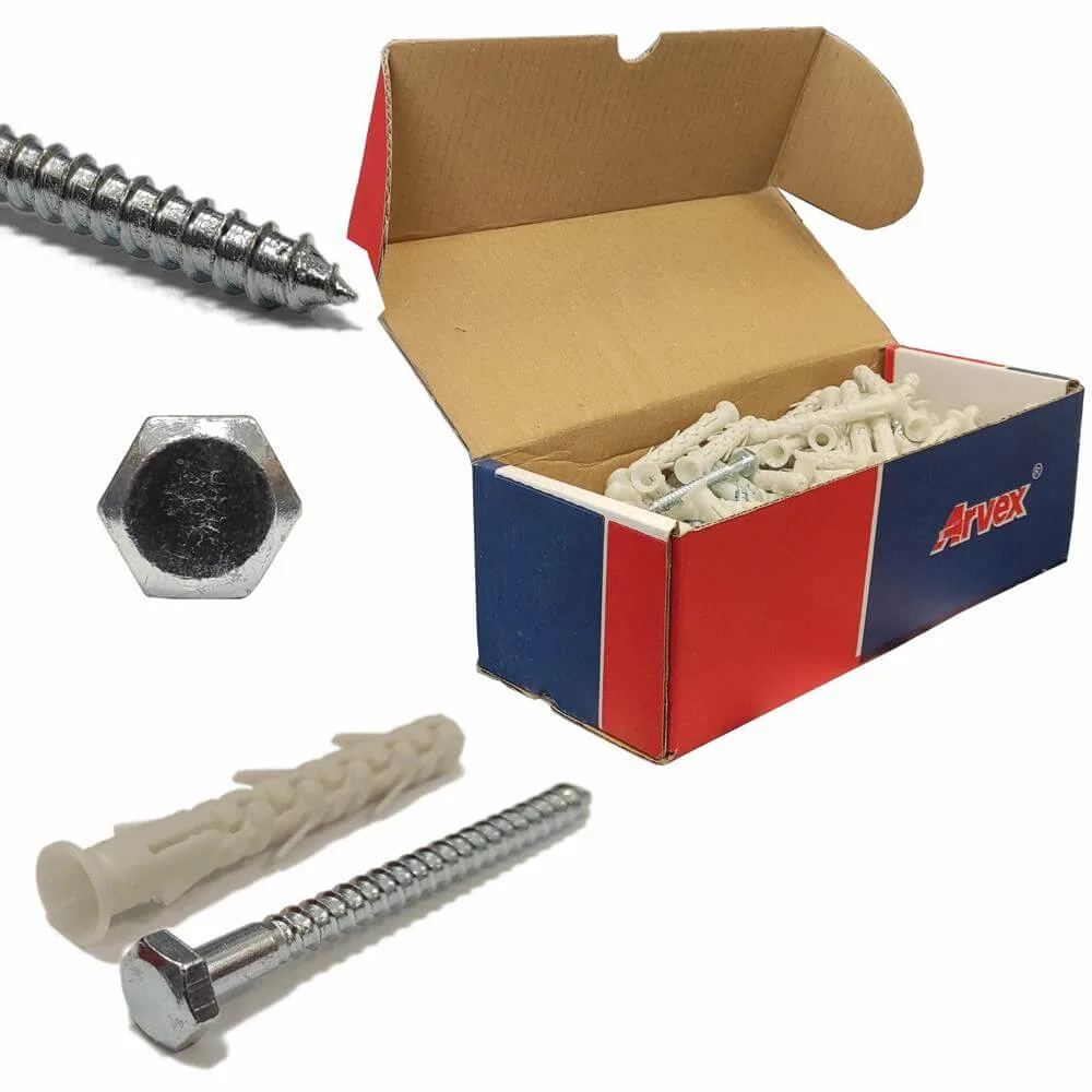 ARL 10/300 50szt 10x300 kołek ramowym wkręt łeb sześciokątny, długa strefa do murów otworowych