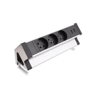 DESK BOX aluminium, 3 x gniazdo FR, 2 x USB typ A, - obrazek 1