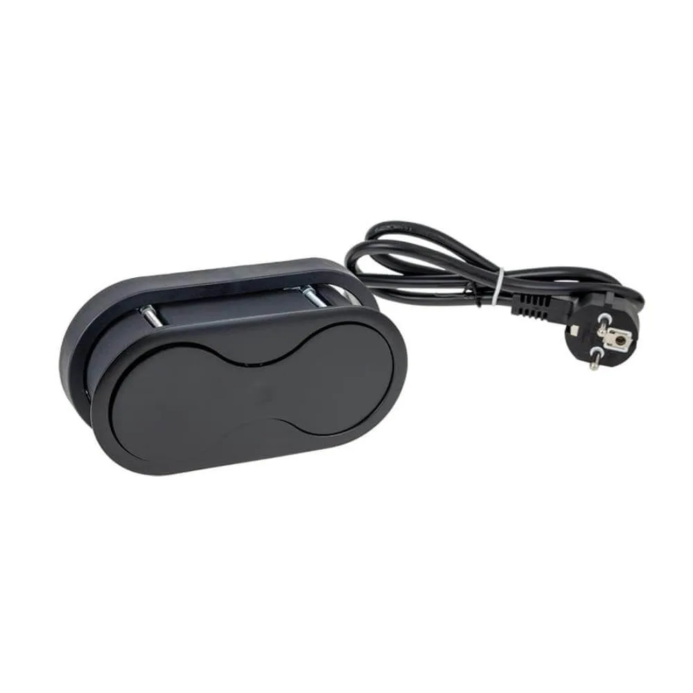 EIGHTBOX czarny, 1 x gniazdo FR, 1 x USB, przewód