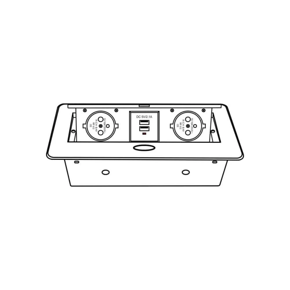 BORNBOX stal drapana, 1 x gniazdo FR 16A, 2 x gnia