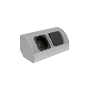 CORNER BOX aluminium 1x gniazdo Schuko + 1 x Wyłąc - obrazek 1