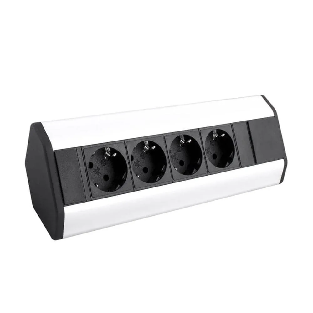 CORNER BOX aluminium 4x gniazdo Schuco, przewód 1,