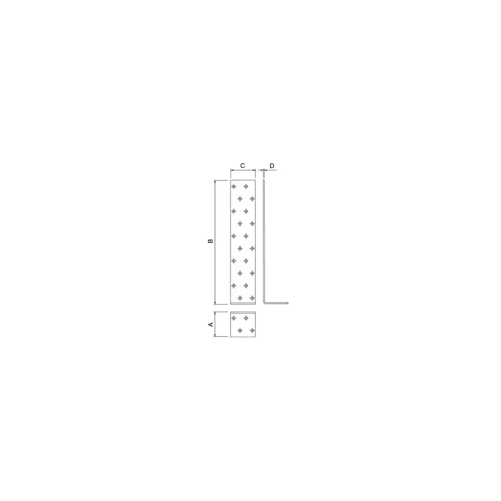 KK-03 1szt Kątowniki kotwowe 40x400x40 KLIMAS (pakowane po 25)