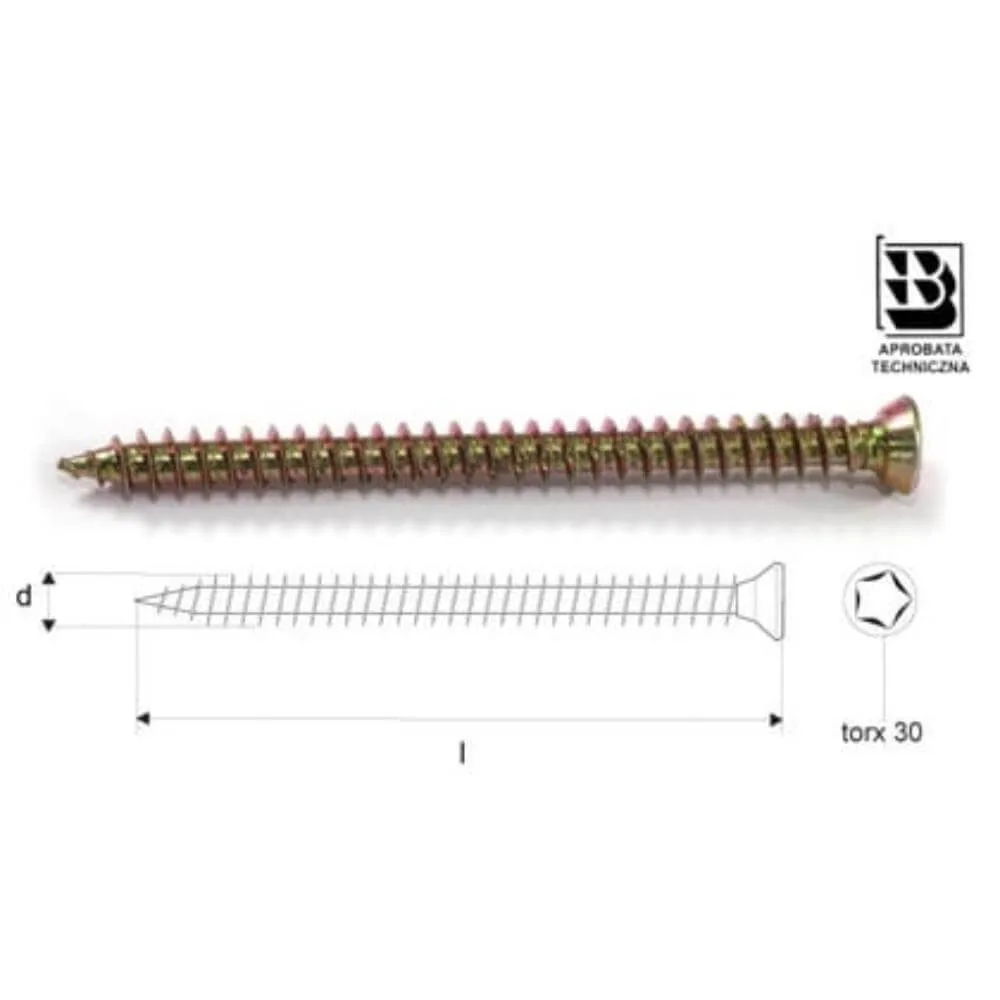 Wkręt hartowany do ościeżnic WO 7,5x202mm 100szt