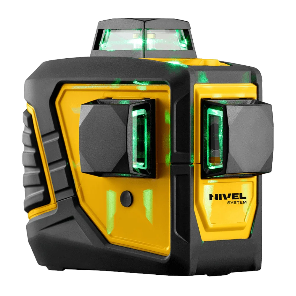 Niwelator laser krzyżowy zielony NIVEL CL3D 3 płaszczyzny plus tyczka