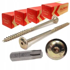 WKCP-10320 wkręty ciesielskie 10x320 hartowane łeb podkładkowy 100szt /4x25szt +BIT - obrazek 2