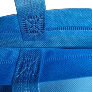 100szt Torba włókninowa siatka na zakupy 40x38x10 niebieska - obrazek 2
