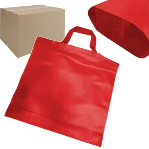 50szt Torba włókninowa siatka na zakupy 40x38x10 czerwona - obrazek 1