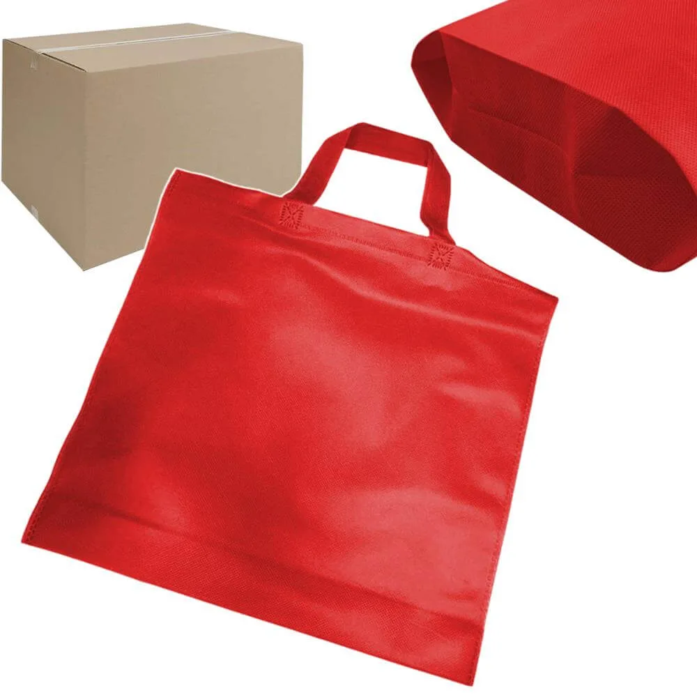 10szt Torba włókninowa siatka na zakupy 40x38x10 czerwona