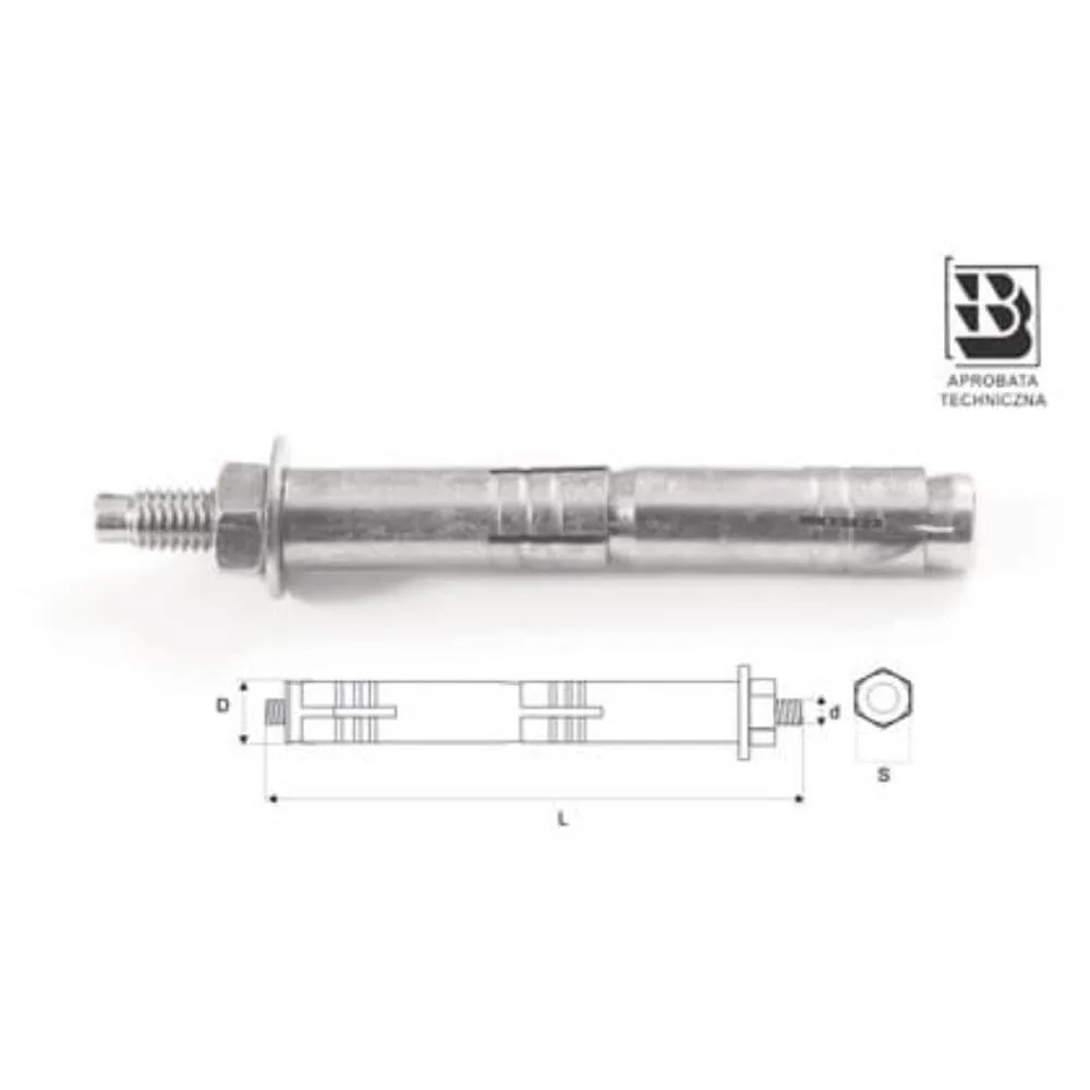 KOTWA 2-ROZPOROWA SŁR 16/M12x140 1szt (op20) STALCO