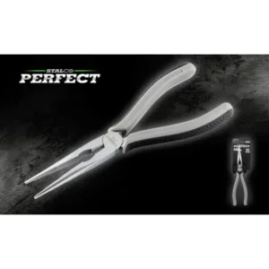 67049 Szczypce wydłużone, proste 200mm STALCO PERFECT - obrazek 1