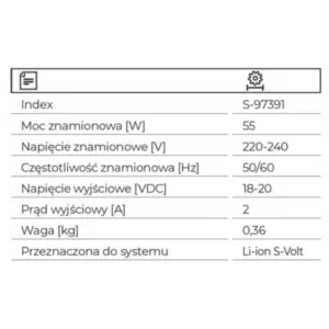 97391 ŁADOWARKA 2A 20V 55W BCS20-2A STALCO S-VOLT - obrazek 3