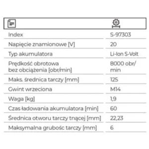 97303 Szlifierka kątowa AGS20-125BL STALCO S-VOLT - obrazek 4