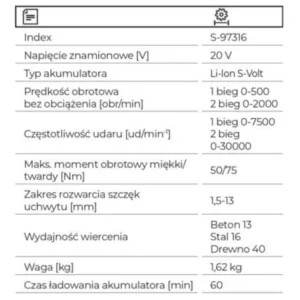 WIERTARKO-WKRĘTARKA UDAROWA IDS20-75BL STALCO S-VOLT - obrazek 4