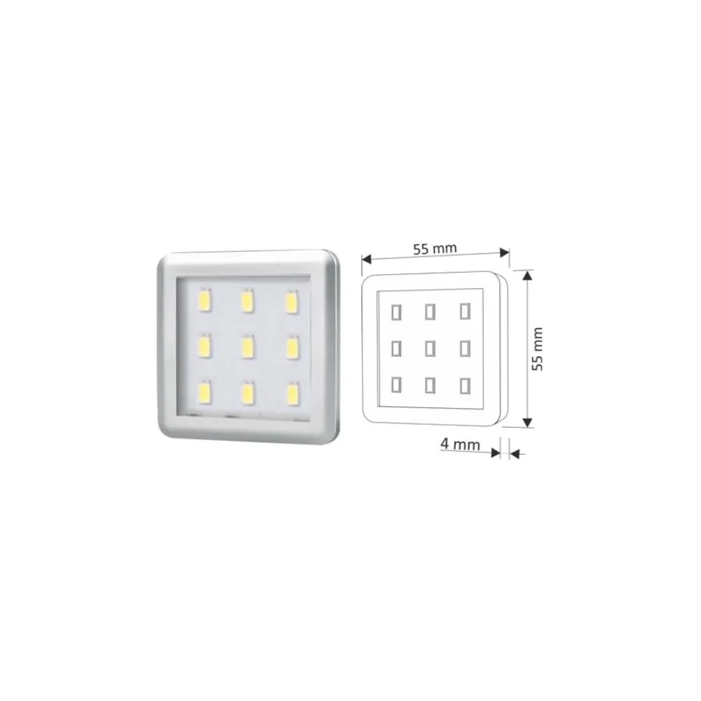 SQUARE 3 oprawa LED, 2,5W 12VDC 9pkt, NEUTRALNA kw