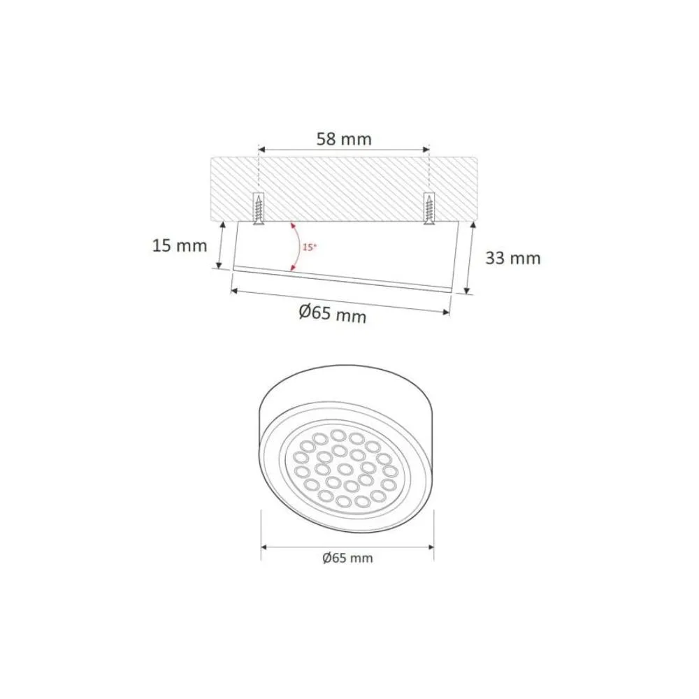 OVAL LED z dystansem MASTER SKOS 12VDC, 2,0W stal