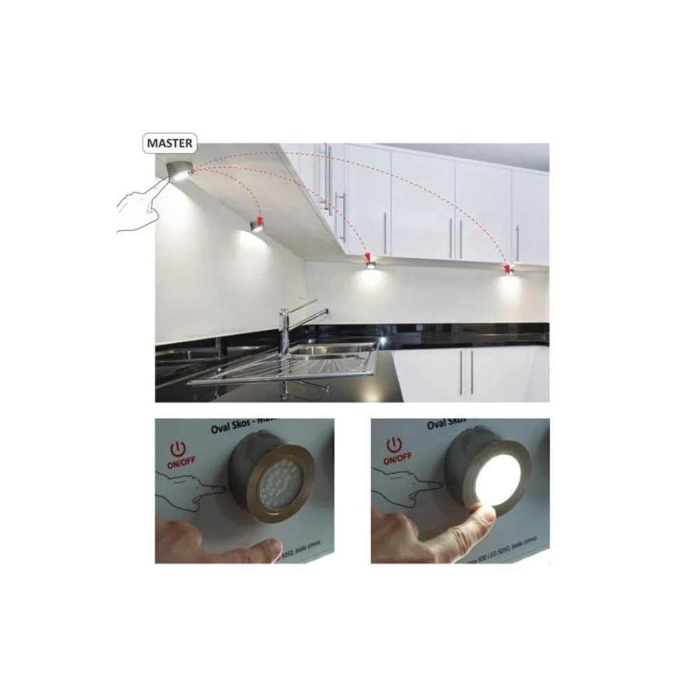 OVAL LED z dystansem MASTER SKOS 12VDC, 2,0W stal