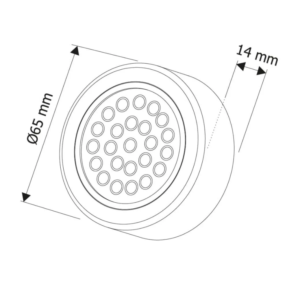 OVAL LED z dystansem 12VDC, 2,0W ANTYK, 6000K, 2m