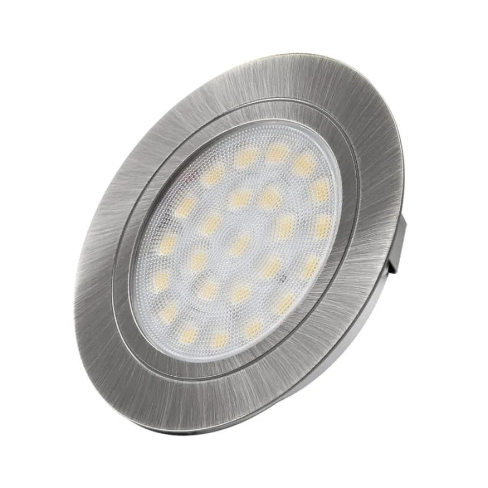 OVAL LED 12VDC, 2,0W stal drapana, 6000K, 2m przew