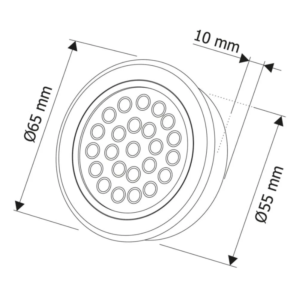 OVAL LED 12VDC, 2,0W stal drapana, 6000K, 2m przew