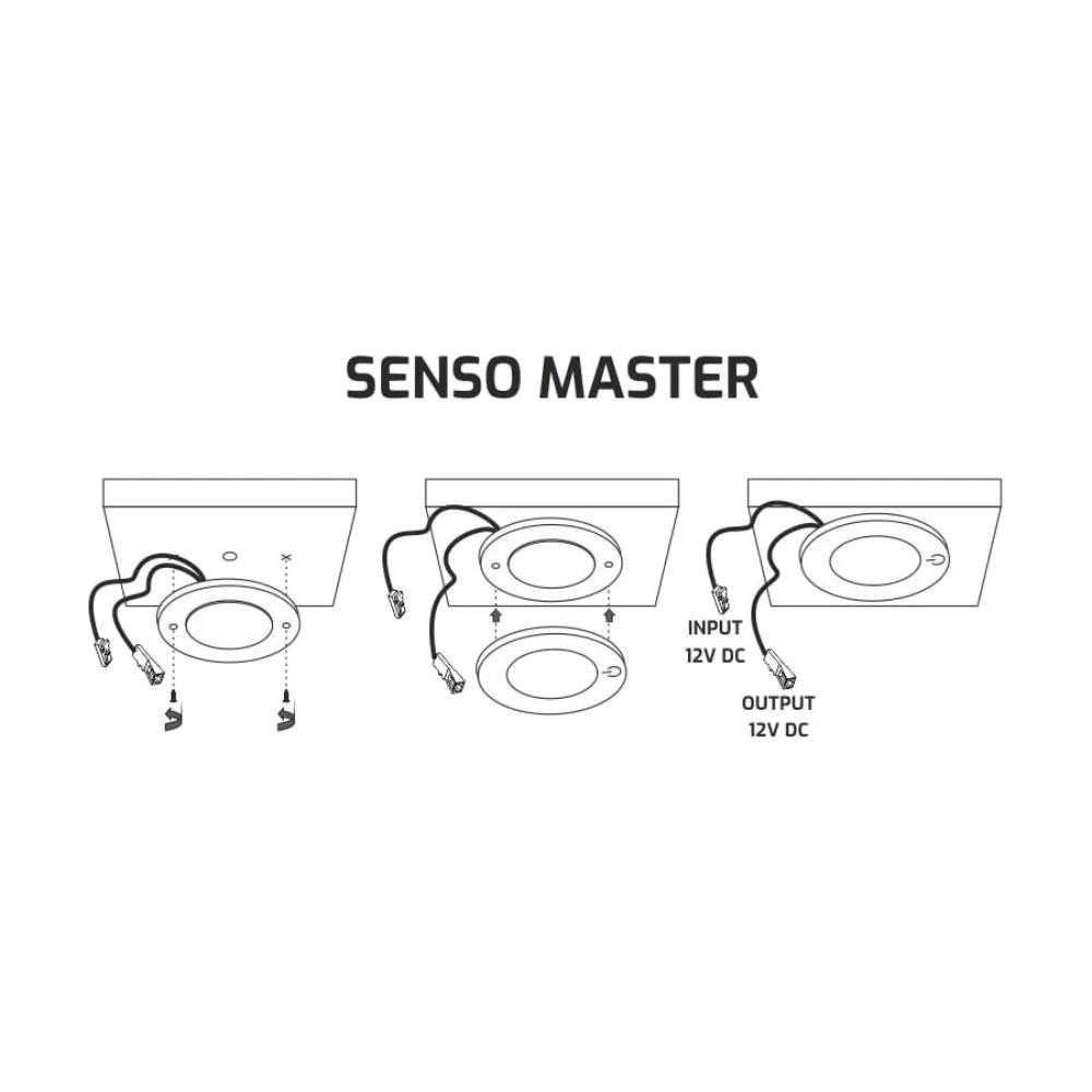 SENSO MASTER 12VDC, 2,5W aluminium, 4000K, 2m prze