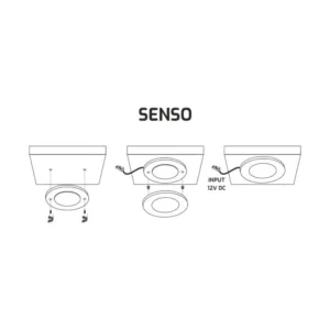 SENSO 12VDC, 2,5W aluminium, 4000K, 2m przew. wej - obrazek 4