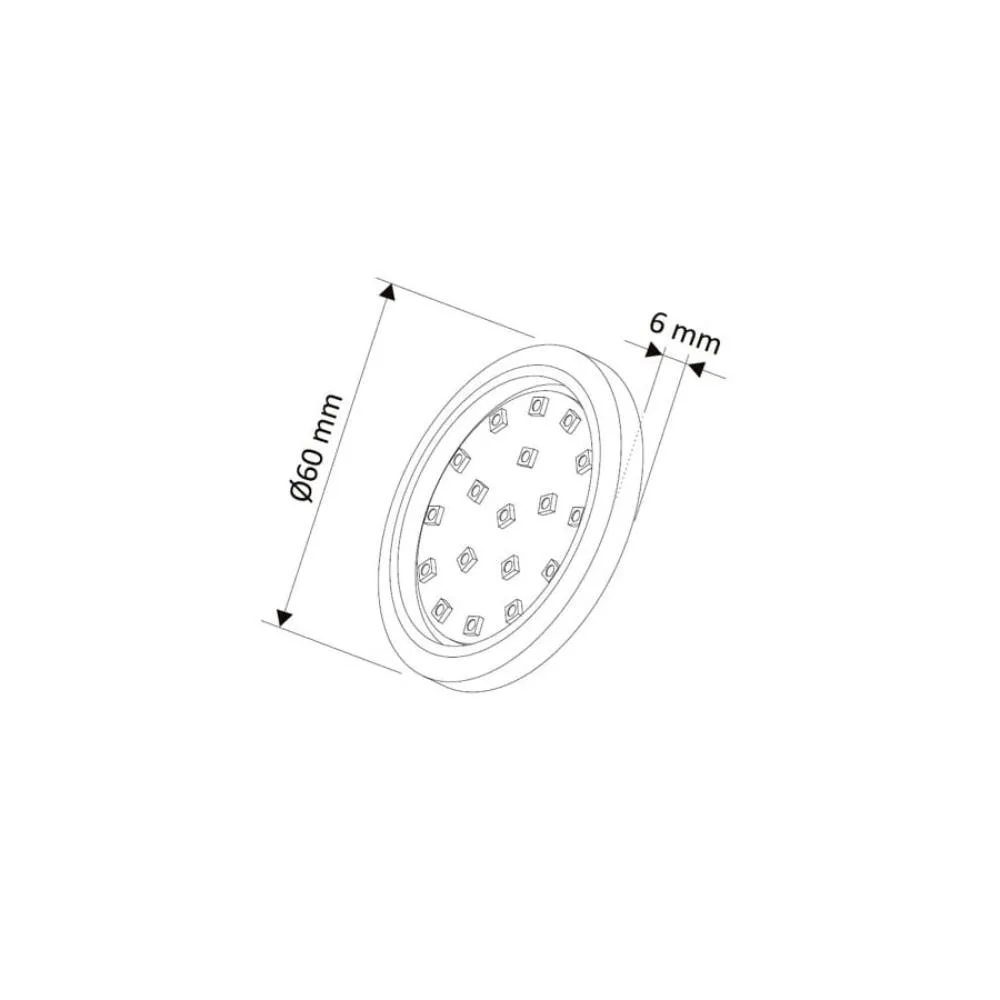 ORBIT oprawa LED, 1,5W 12VDC 16pkt, CIEPŁA okrągła