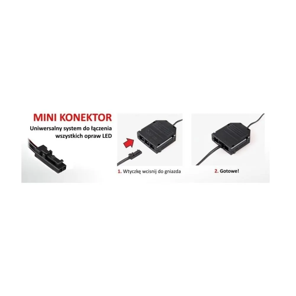 KLIPS 3D, ALUMINIUM, 12VDC 1,1W 2m przewód z mini,
