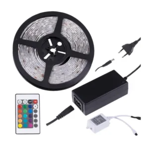 Zestaw taśma RGB IP45 5m, sterownik IR RGB z pilot - obrazek 1
