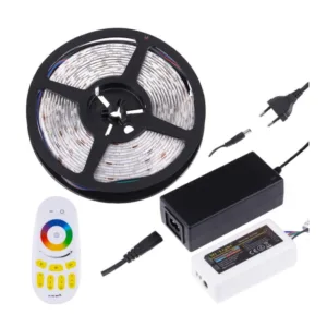Zestaw taśma RGB IP45 5m, sterownik RF RGB z pilot - obrazek 1