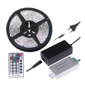 Zestaw taśma RGB IP45 5m, sterownik RF RGB z pilot - obrazek 1
