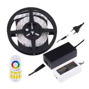 Zestaw taśma RGB IP20 5m, sterownik RF RGB z pilot - obrazek 1