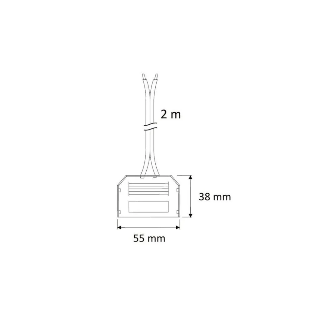 Rozdzielacz 6pkt mini z 2m przewodem 2x0,50mm2, BI