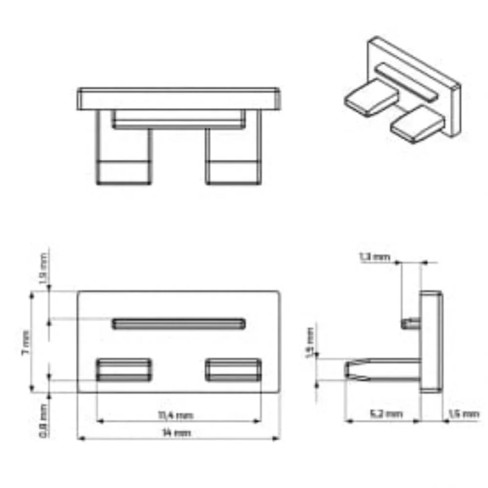 Zaślepka szara 7x14 mm do LINE MINI ver 02