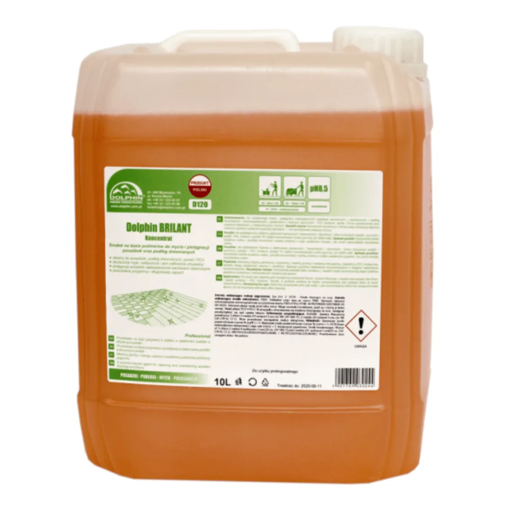 BRILANT mycie podłóg drewnianych, paneli na bazie polimerów DOLPHIN 10L
