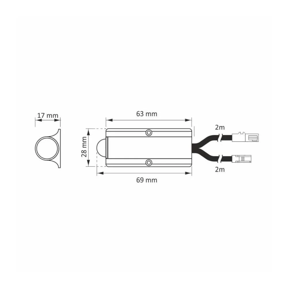 Wyłącznik PIR do szaf model S03, szary, 12VDC 24W