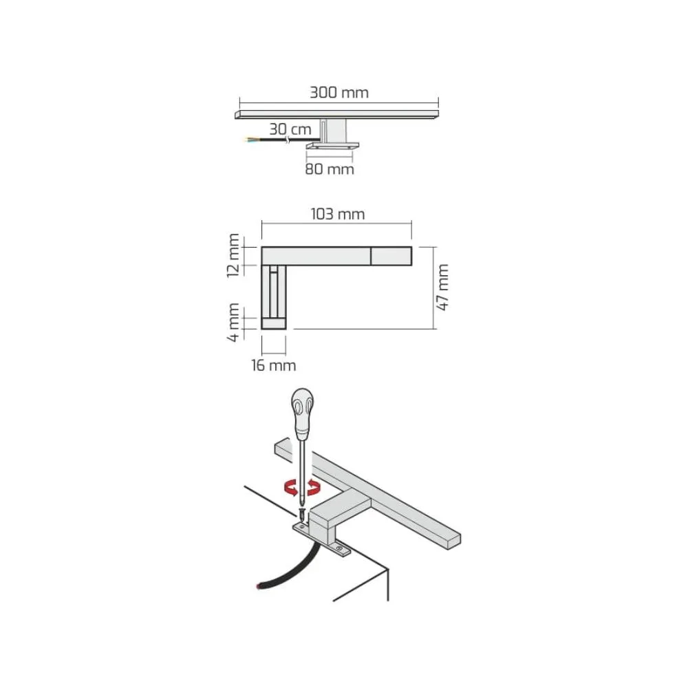 AMBER Uniwersalny lampa łazienkowa IP44 LED 4,5W,
