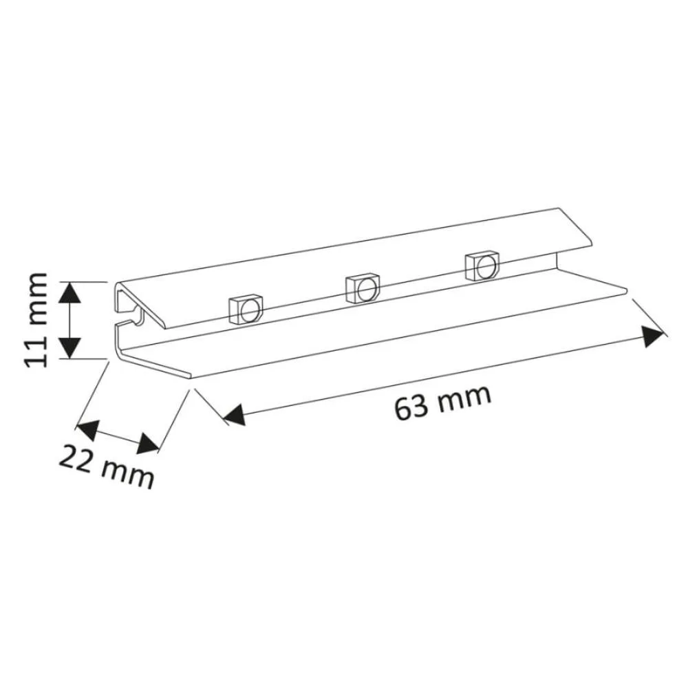 Klips LED plastikowy, 2m mini konek. biały zimny