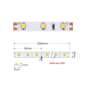 TAŚMA ROLKA IP20 300 LED szer 8mm, 3pkt/5cm, 3528 - obrazek 2