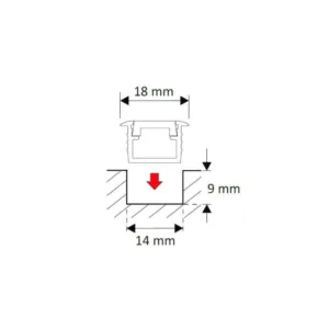 PROFIL INLINE MINI XL LED 2M, CZARNY WPUSZCZANY C - obrazek 2