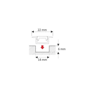 PROFIL INLINE MINI XL LED 2M, WPUSZCZANY CZARNY, k - obrazek 2