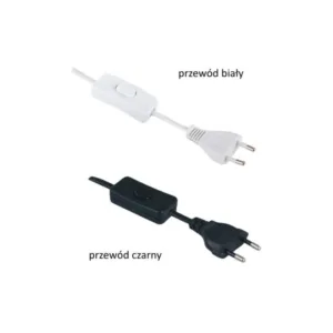 Przewód 2m, 2x0,75mm2 z wyłącznikiem PC1 i wtyczką - obrazek 2
