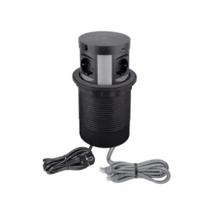 MULTI BOX, czarny, 4 x gniazdo FR, 2 x USB typ A, - obrazek 1