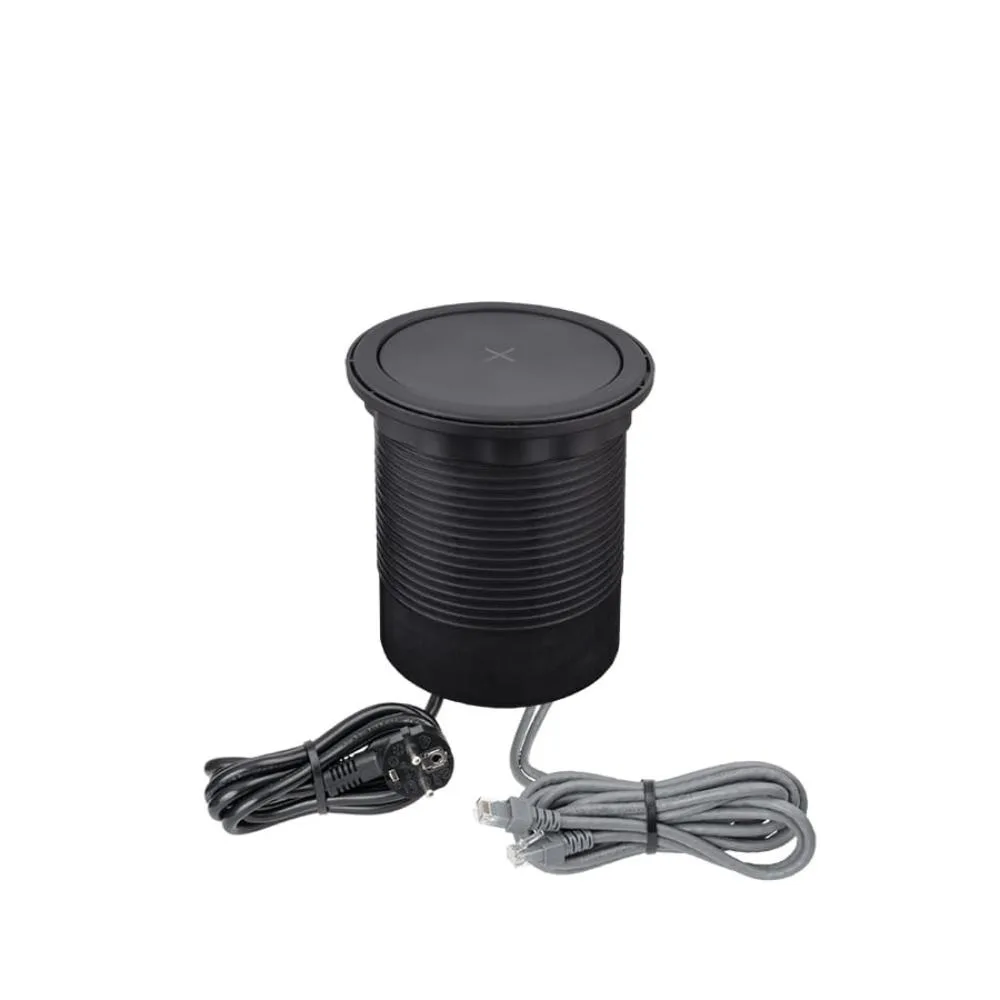 MULTI BOX, czarny, 4 x gniazdo FR, 2 x USB typ A,