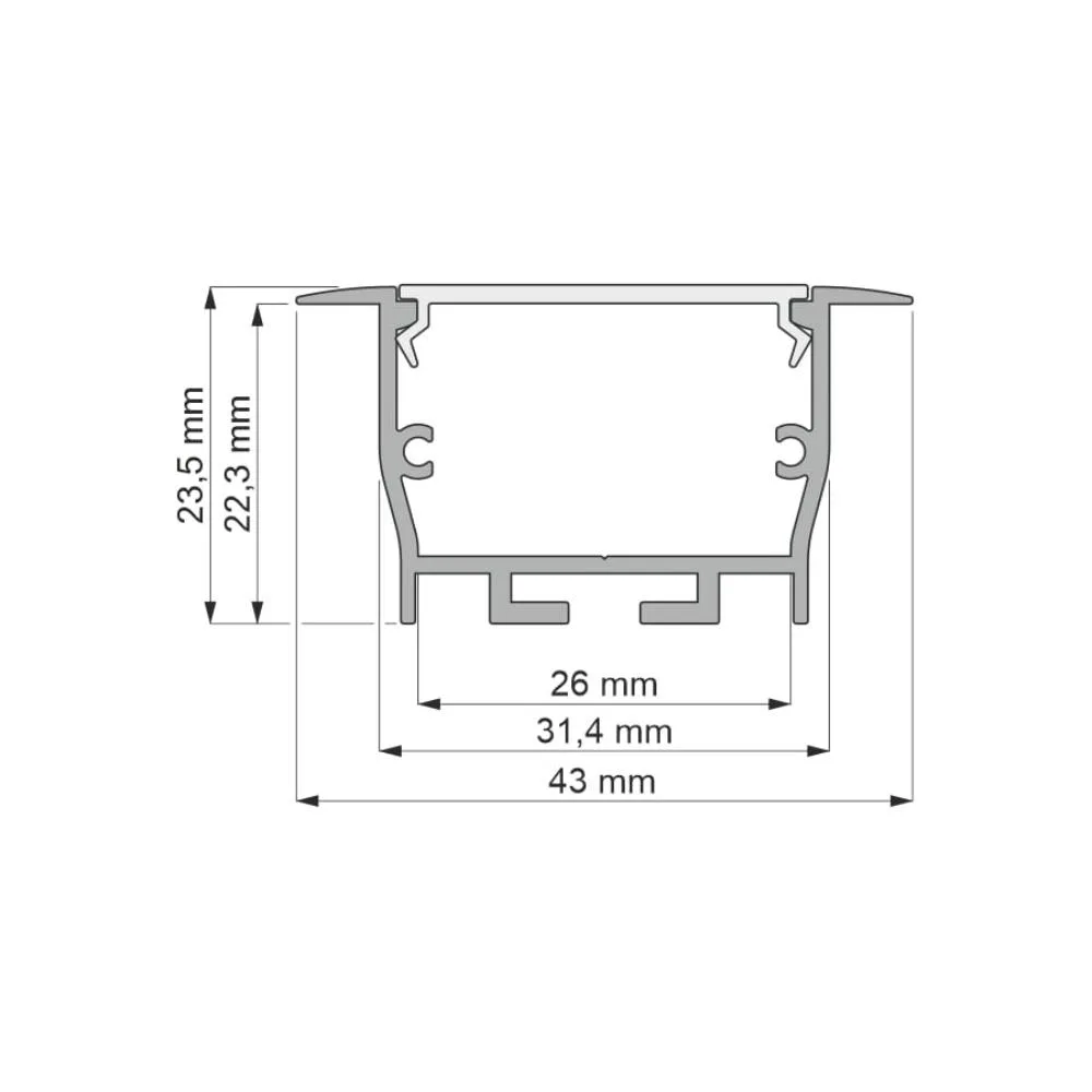Profil architektoniczny FOBOS, aluminium, klosz ml