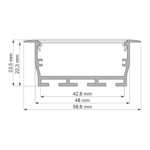 Profil architektoniczny FOBOS XL, aluminium, klosz - obrazek 2