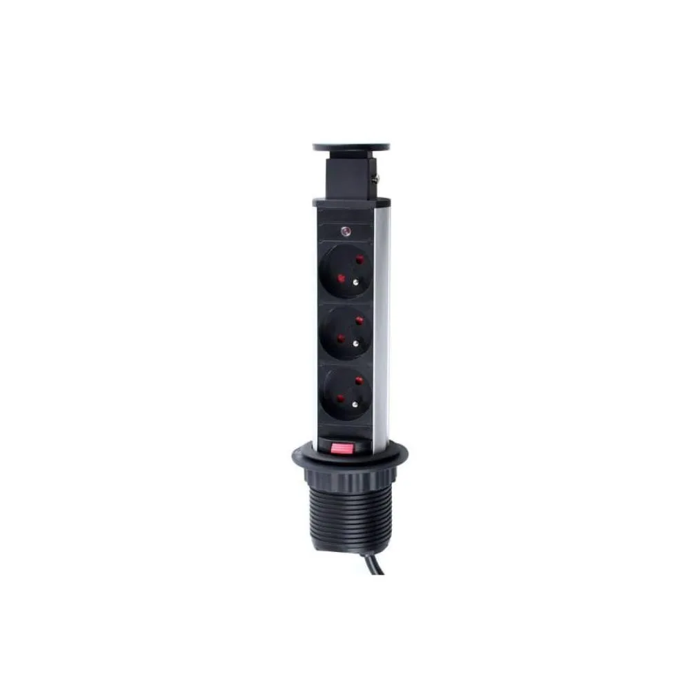 LIFT BOX BIAŁY fi60mm, 3x gniazdo z bolcem, przewó