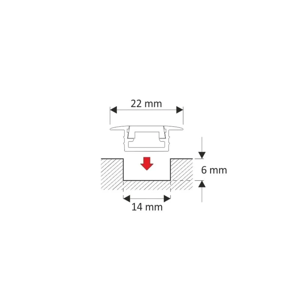 PROFIL LINE MINI 3M, CZARNY NAKŁADANY TRANSPARENT