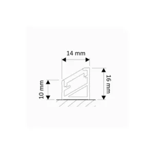 PROFIL TRILINE MINI 3M, CZARNY KĄTOWY TRANSPARENT - obrazek 2