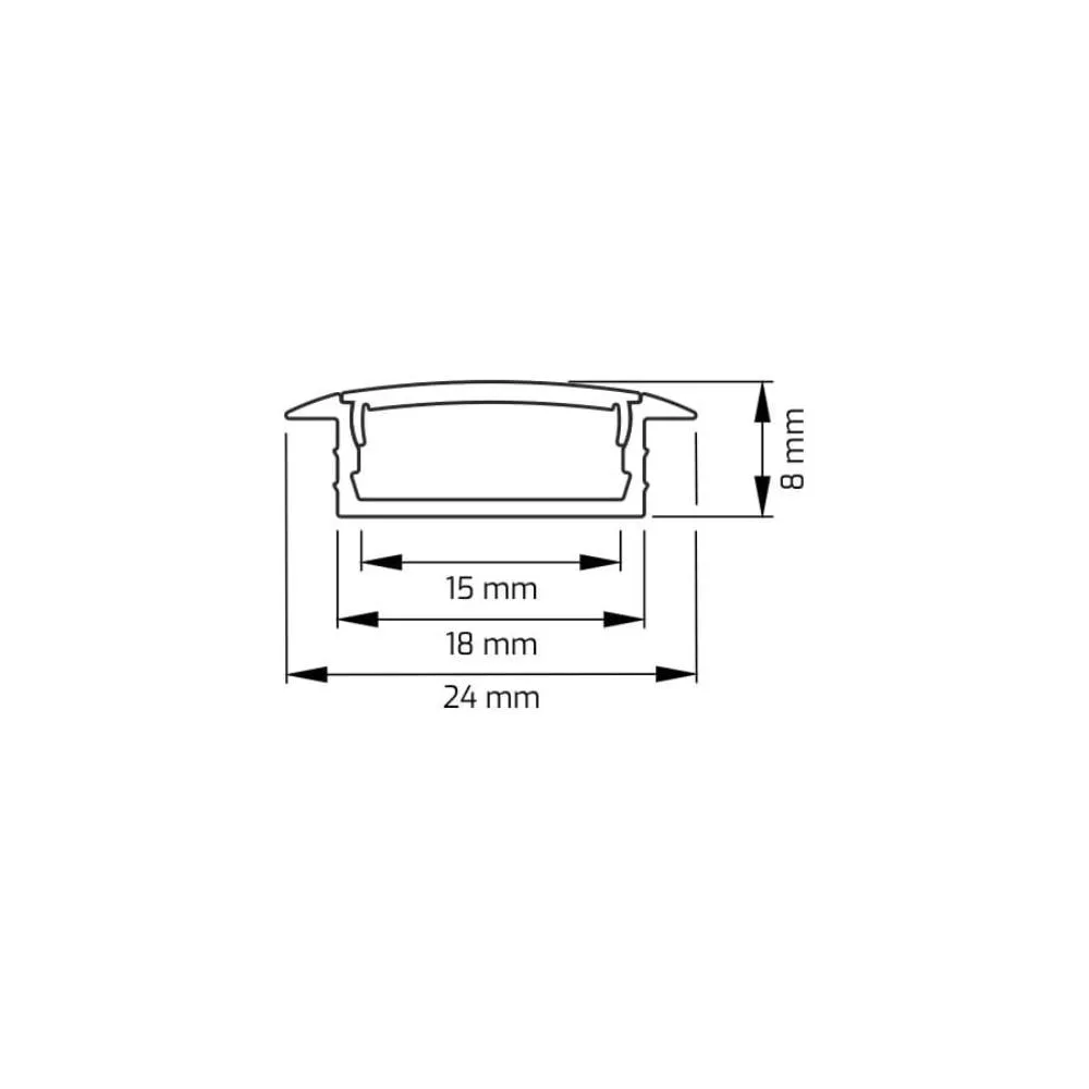 PROFIL INLINE Z LED 3M, WPUSZCZANY ALUMINIUM, MLEC